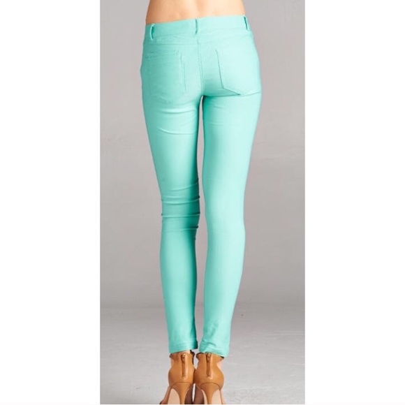 Last 1! 💕HP💕Mint Skinny Jeans - Picture 3 of 3