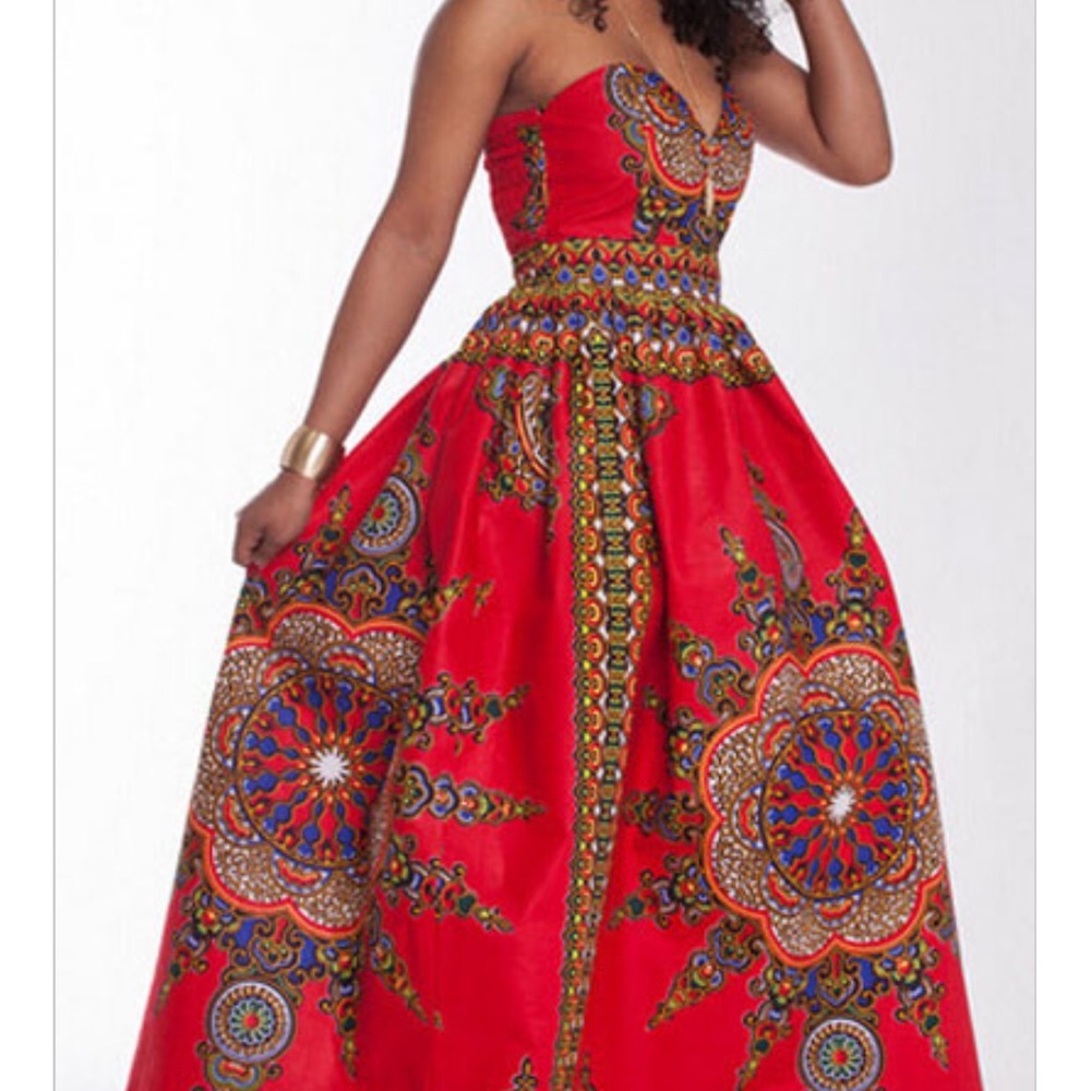 Sweetheart Maxi with ethnic print