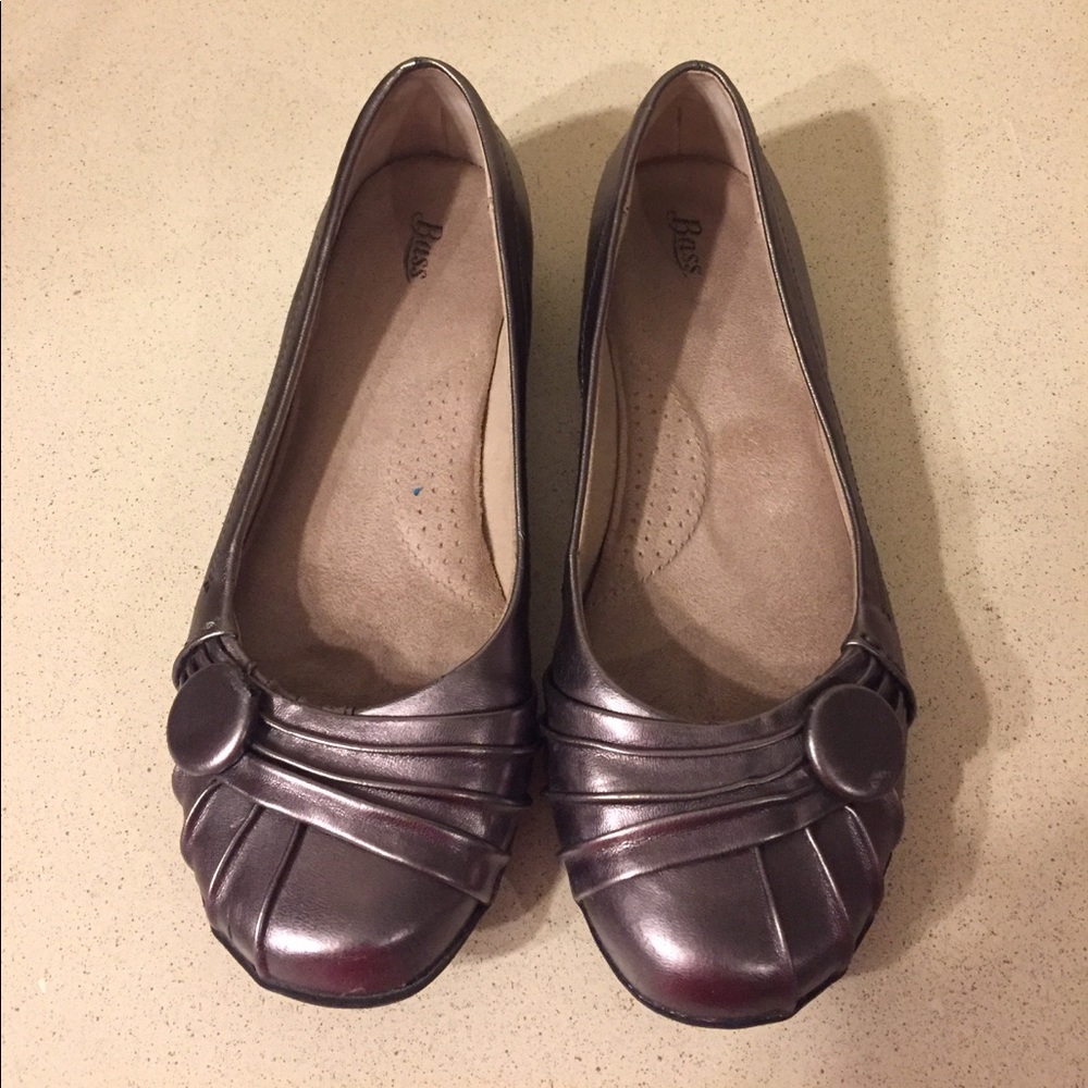G.H. Bass Donna Silver Comfort Ballet Flats (s.8)