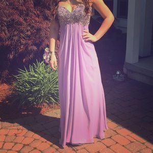 Lilac beaded prom dress