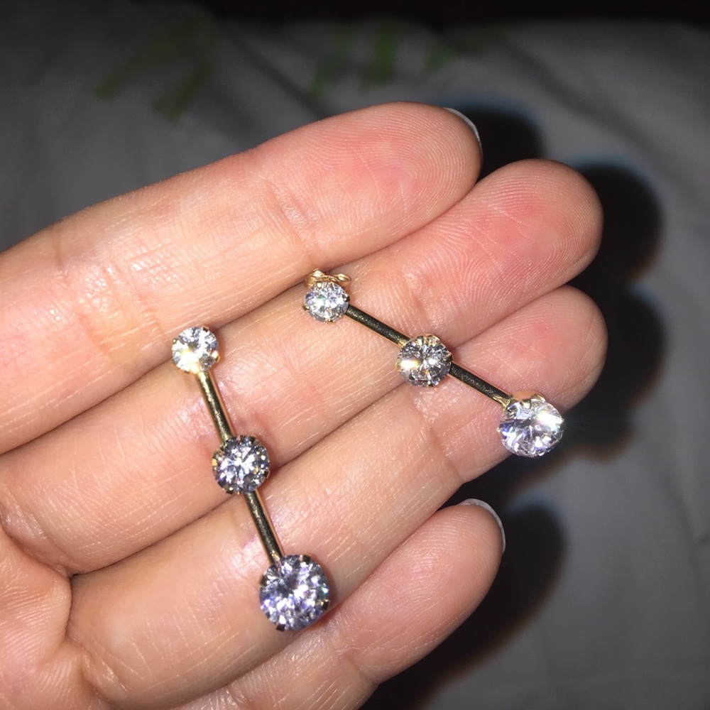 Gold-plated cubic zirconia earrings