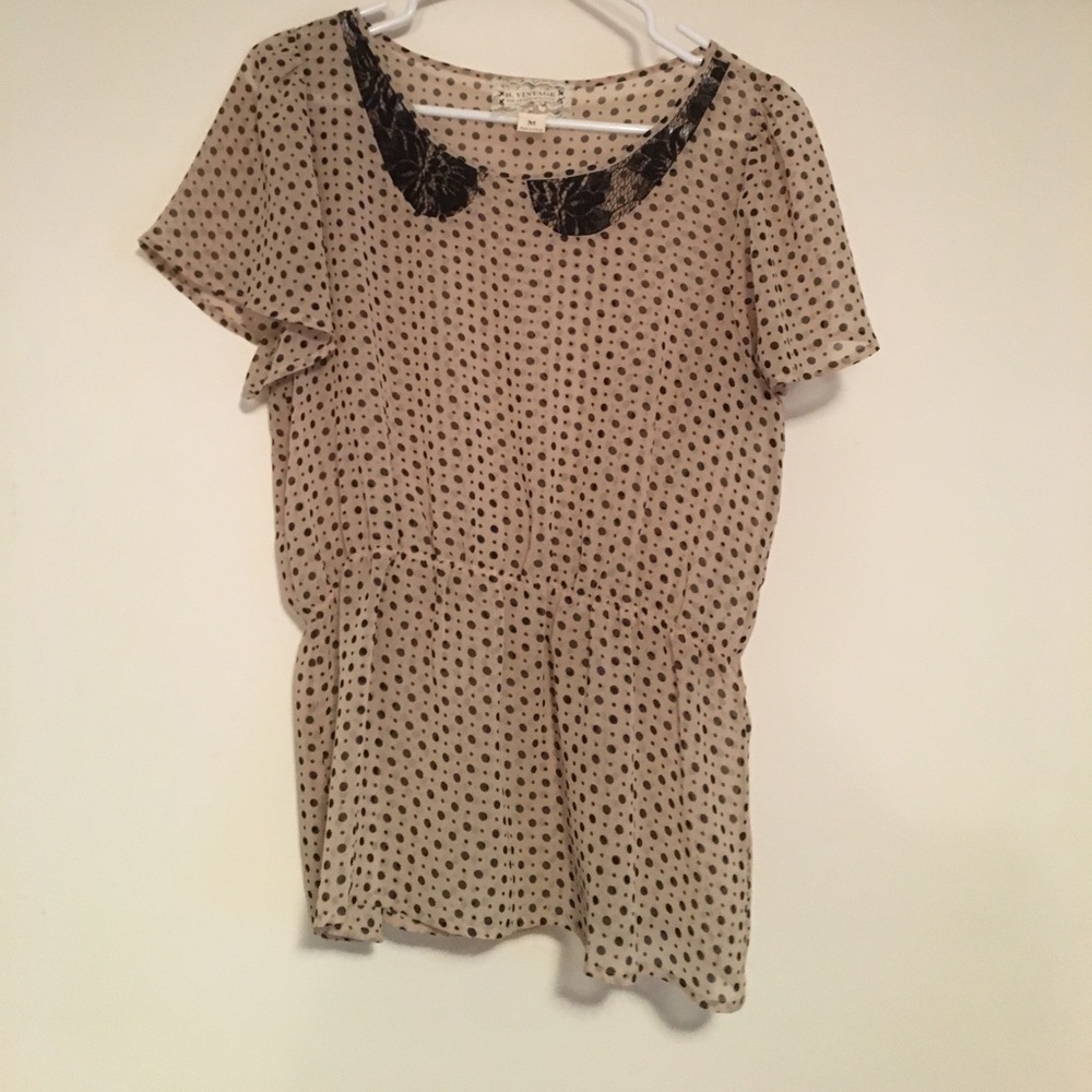B. Vintage for Anthro sheer peplum top