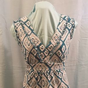 White & Turquoise Dress