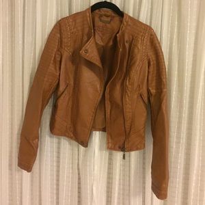 Brown faux leather jacket