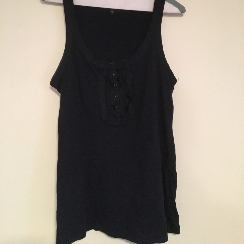 Gap ruffle navy tank. Cotton/modal blend.