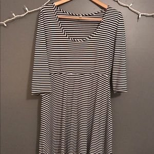 Black and White Horizontal Striped Dress
