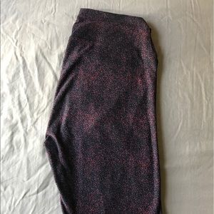 LulaRoe Leggings: black with pink & purple specks