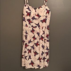 Mini Dress, Spaghetti Straps, MultiColored Birds