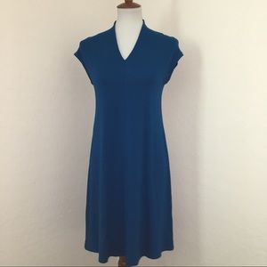 Eileen Fisher V-Neck Shift Dress Sz S Made in USA