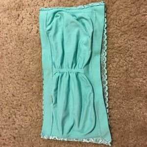 Light blue bandeau bra