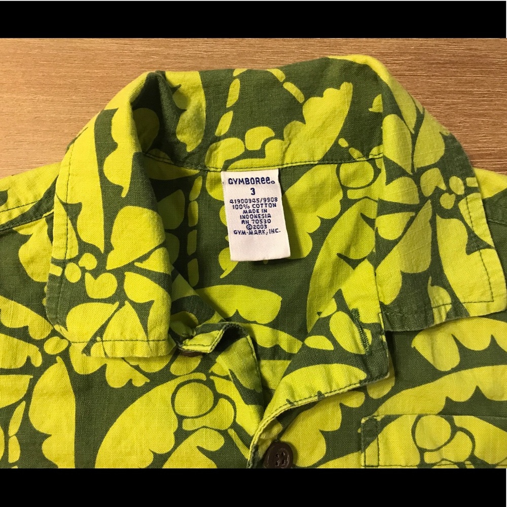 Green coconut tree button down - Picture 3 of 3