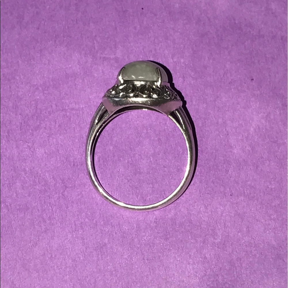 Jade Open Scroll Sterling Silver Ring - image 5