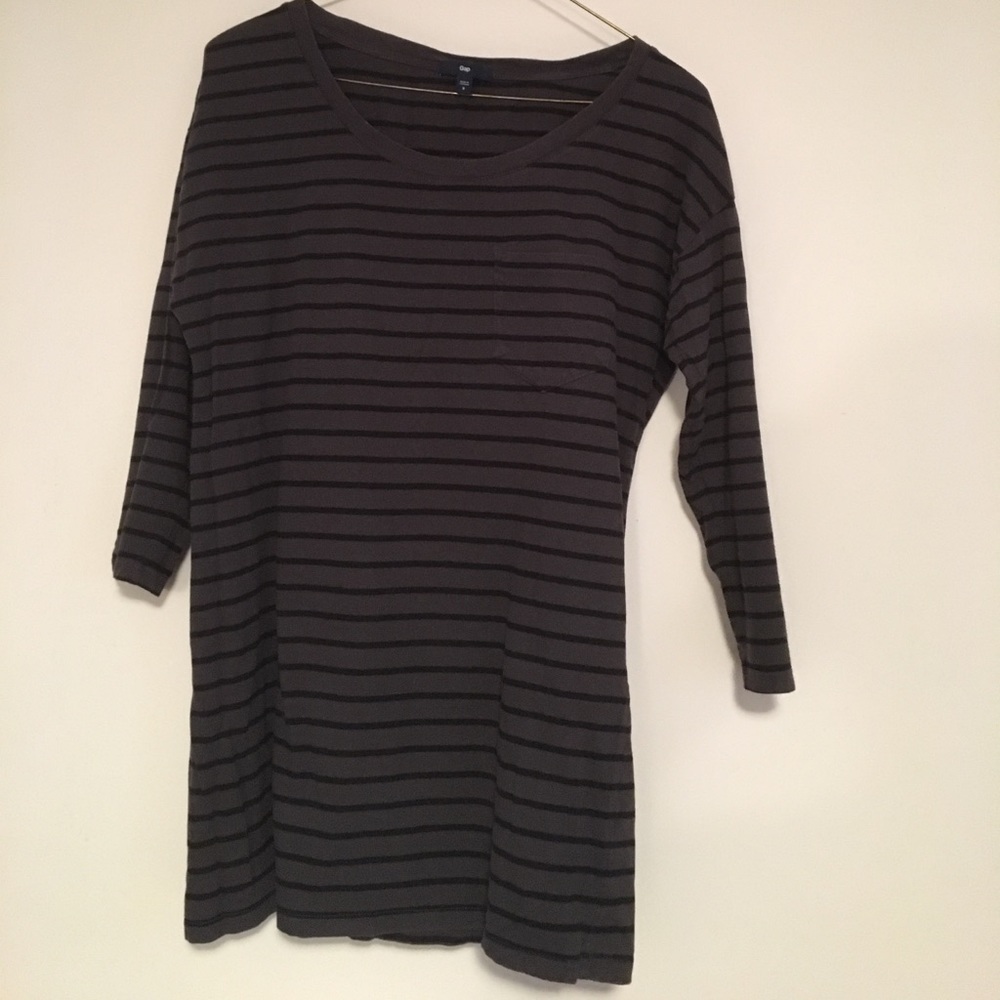 Gap stripe tunic with 3/4 sleeves