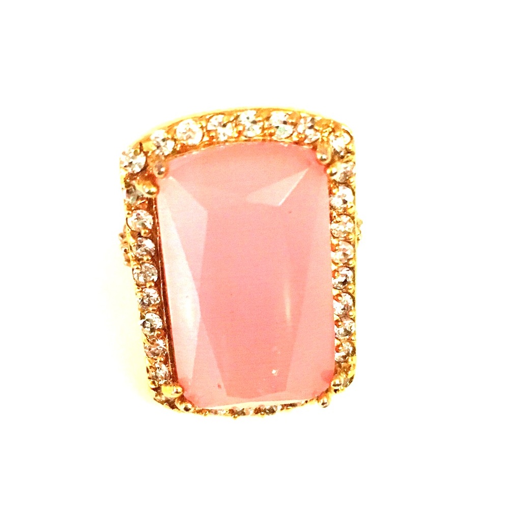 Beyond Rings Faceted Cat's Eye & CZ Ring - Size 6