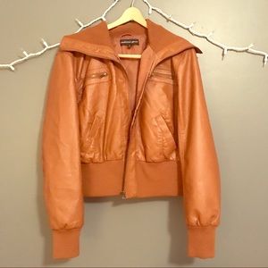 Faux Leather/Pleather Jacket, Light Brown, Stretch