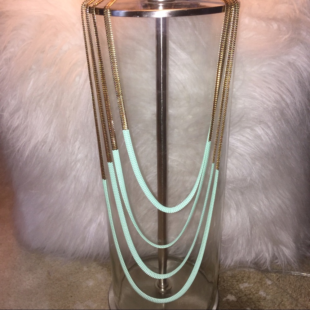 Mint and gold layered necklace!