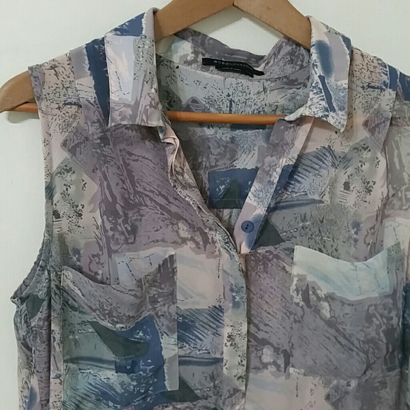 BCBGMaxAzria sleeveless high low fish tail blouse - Picture 3 of 7