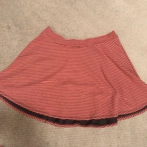 Pink/Coral Skirt with Horizontal Stripes