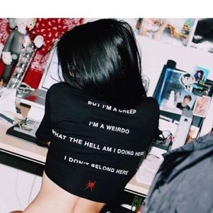 Black Radiohead CREEP Grunge crop top