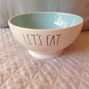 Rae Dunn Let's Eat Bowl with Blue
