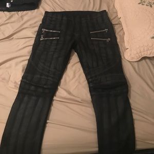 Balmain waxed biker jeans
