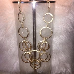 Gold layered circle hoop statement necklace!