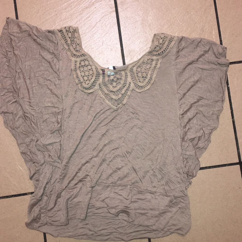 comfortable tan blouse