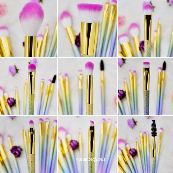 💎NEW💎 Rainbow Glitter Unicorn Makeup Brushes - Picture 3 of 8