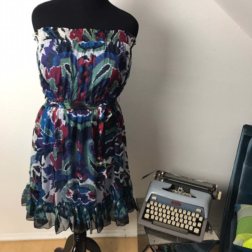 NWOT F21 Silk strapless dress