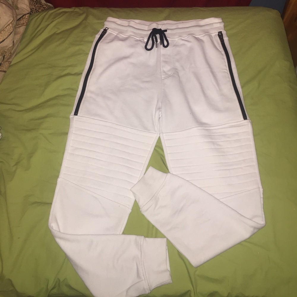 All white joggers