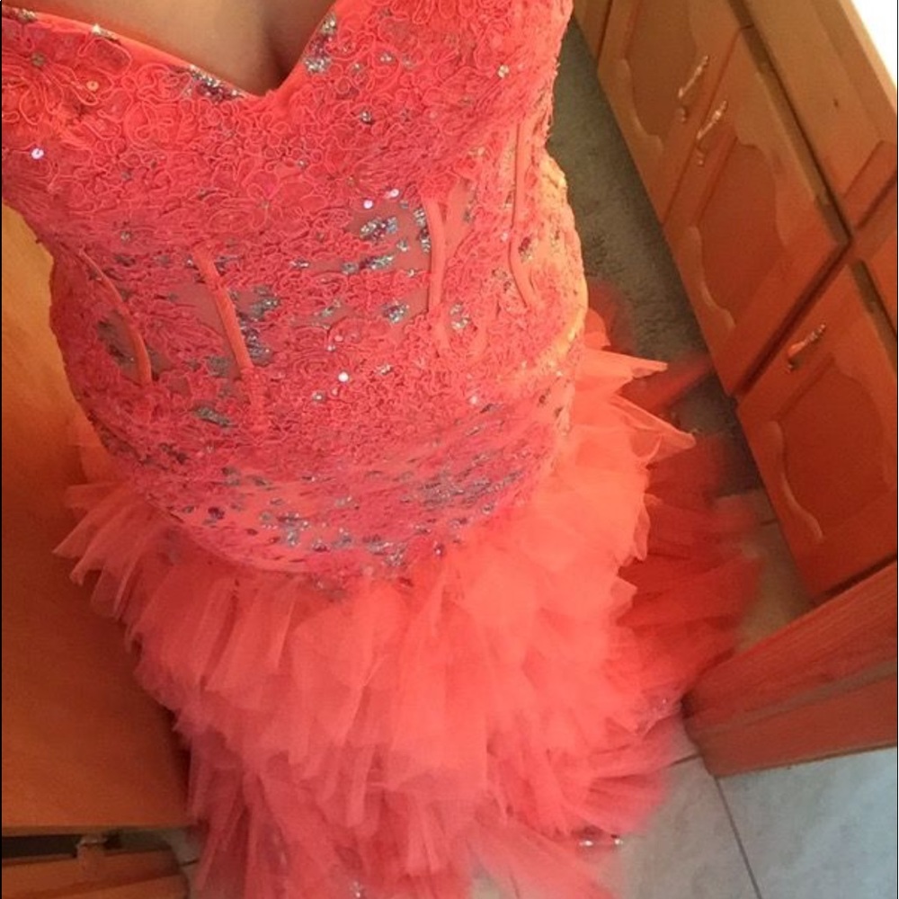 Jovani coral prom dress