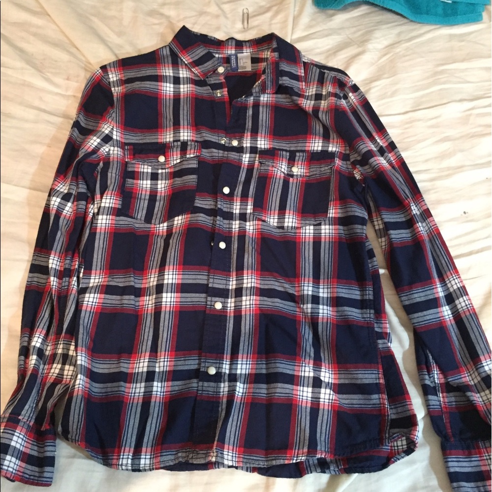 Blue and white flannel