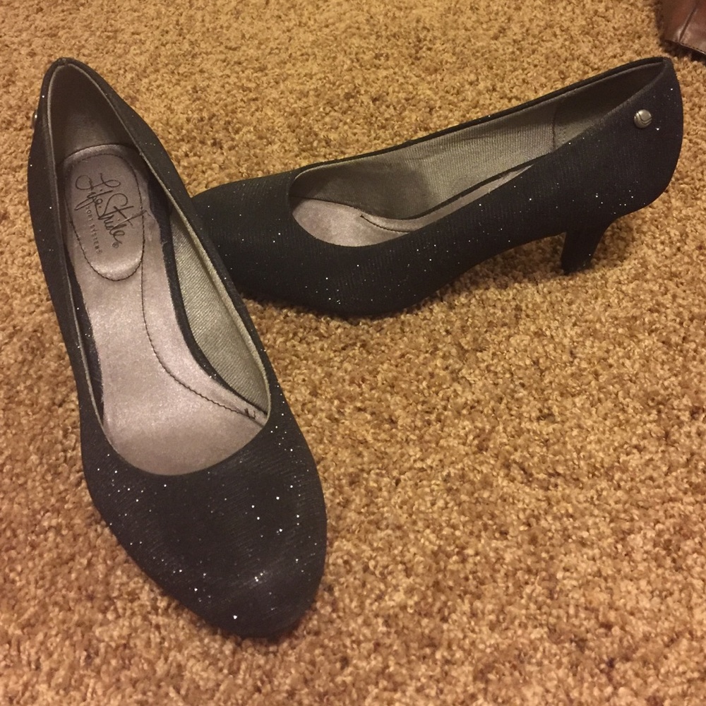 Sparkly Black Heels