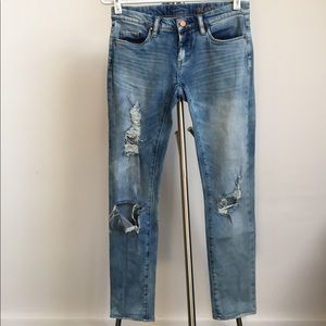 BLANKNYC Good Vibes Distressed Skinny Jeans