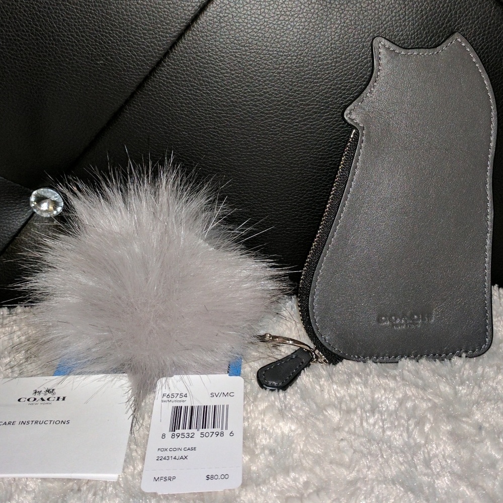 🎀SOLD🎀NWT Coach Fox Coin Purse Leather - Picture 3 of 8