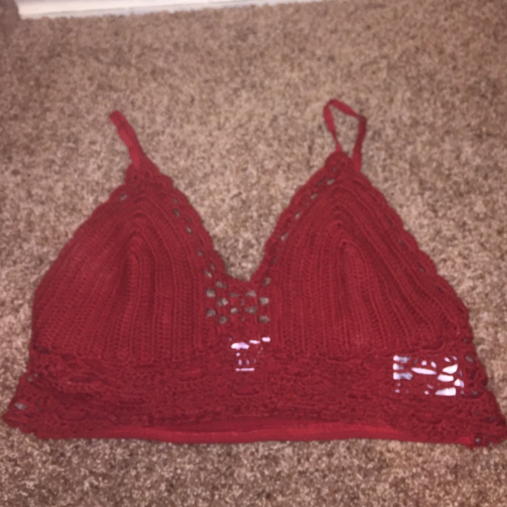 Burgundy/Red Women's Knit Bralette