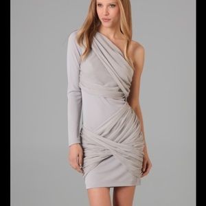 Alice + Olivia one shoulder goddess dress