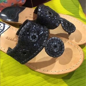 Navy sparkle glitter Jack Rogers USA