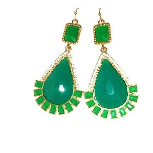 Emerald Statement  Earrings