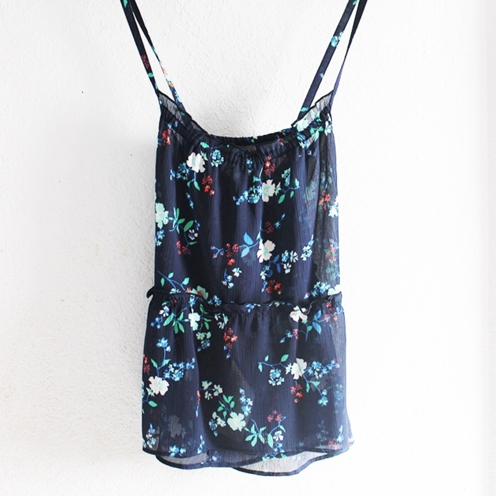 Sheer Blue Floral Top