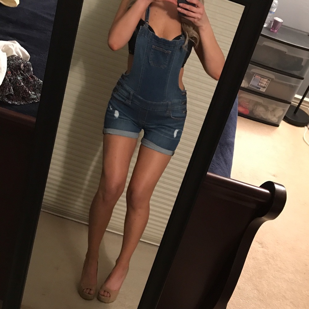 Jean shorts overalls, wax Jean junior medium