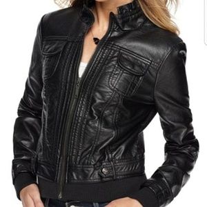 Jou Jou Jacket, Faux Leather Motorcycle