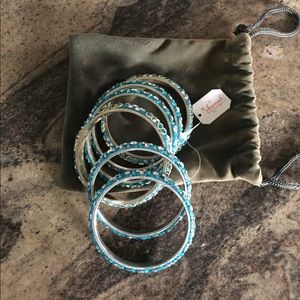 Anthropologie crystal bangle set NWT