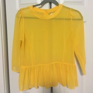 Dolce Vita 💛 sheer yellow peplum blouse