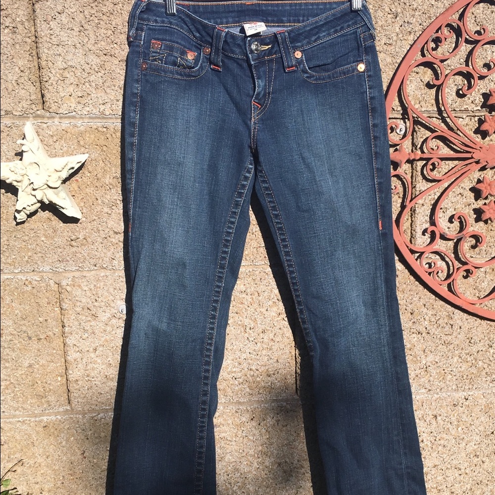 True Religion Low Rise Tori Blue Jeans. Size 28