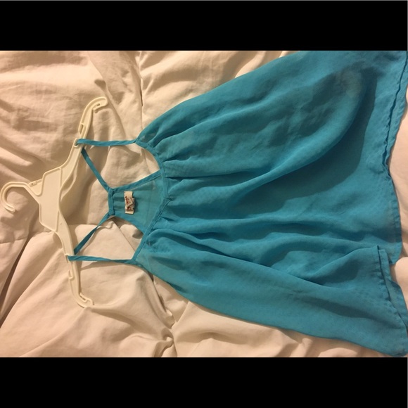 BLUE SHEAR TANK TOP - Picture 1 of 2