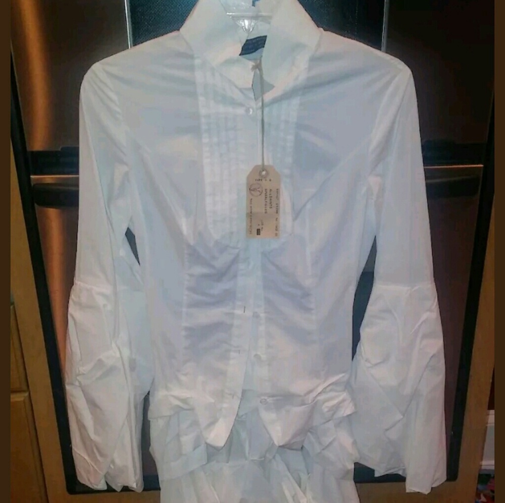 All Saints white Katerina shirt (size UK 8, USA 4