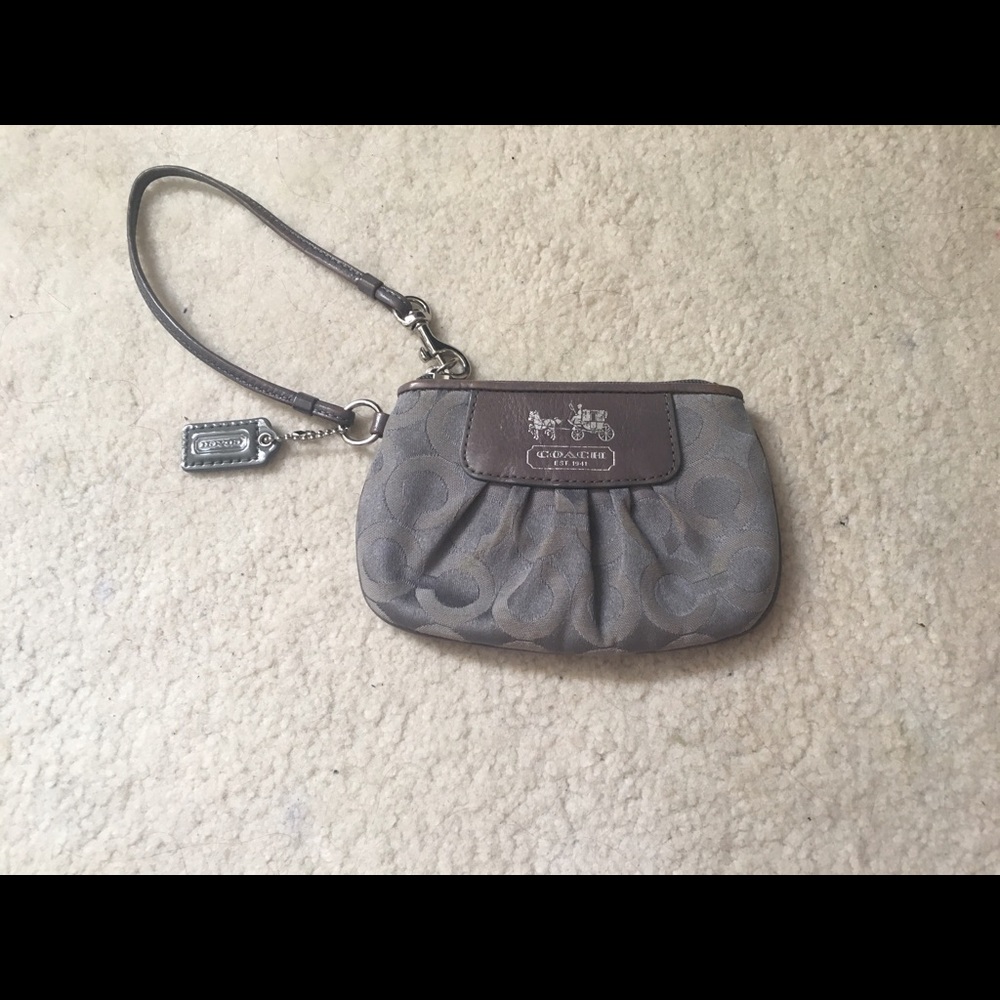 Grey coach wristlet