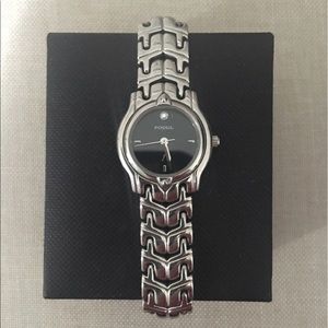 Silver Fossil Watch