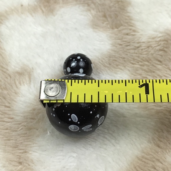 Black Double Stud Earrings - Picture 7 of 8